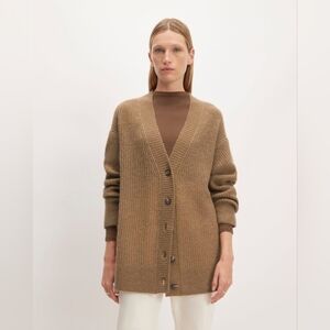 Everlane Alpaca Blend Long Brown Cardigian